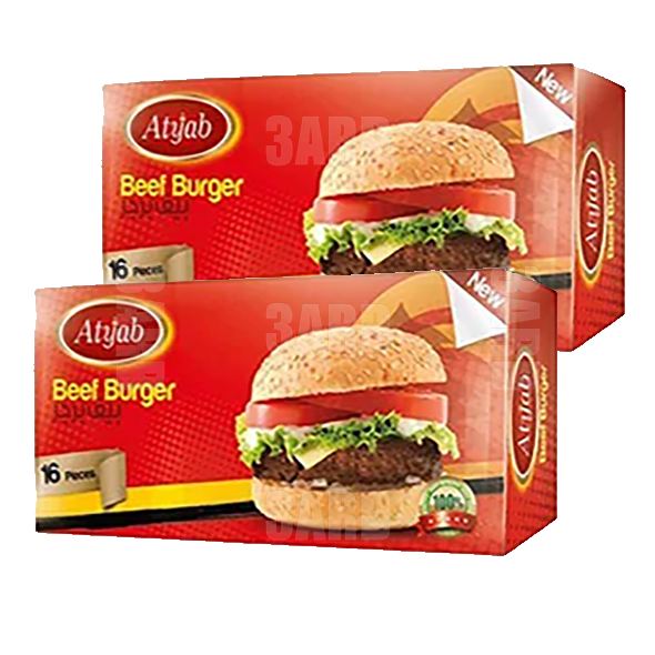 Atyab Beef Burger 16 pcs 800g - Pack of 2