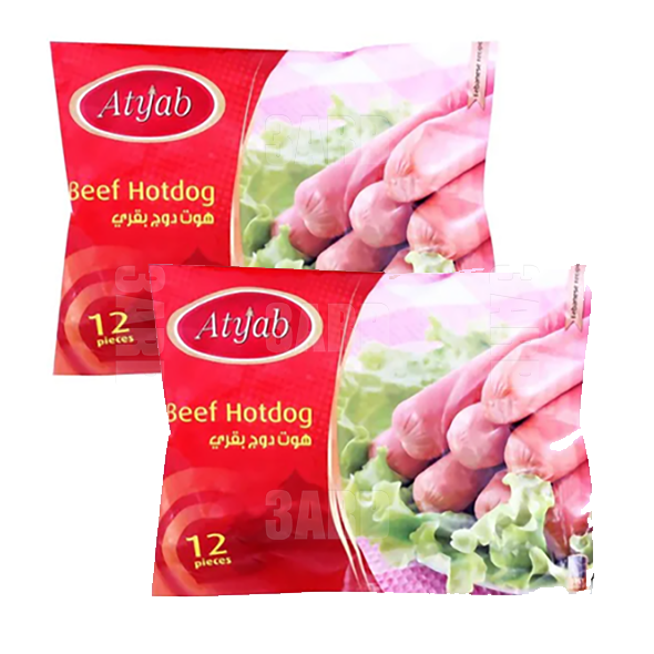 Atyab Beef Hot Dog 12 Pcs - Pack of 2