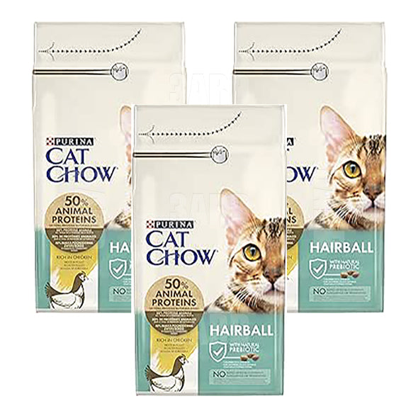 CatChow Dry Food for Hairball Control 1.5k - Pack of 3