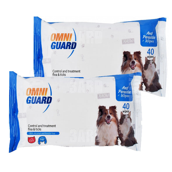 Omni Guard Anti Parasitic 40 Wipes - Pack of 2