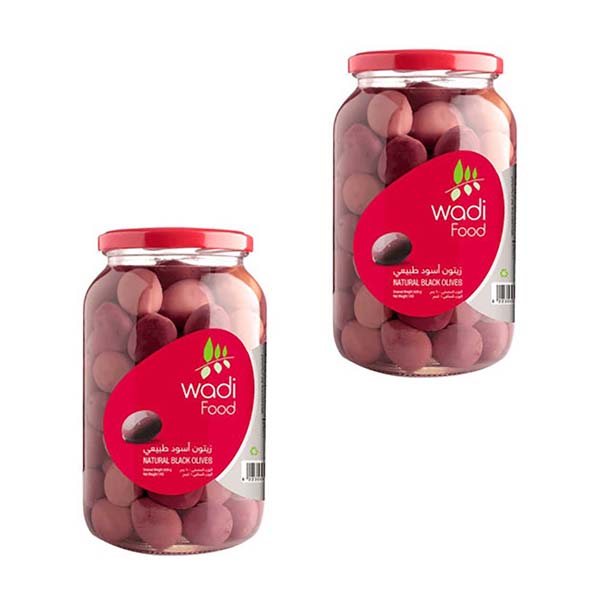 Wadi Food Black Olives 1kg - Pack of 2