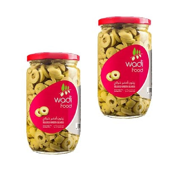 Wadi Food Green Olives Slices 650g - Pack of 2