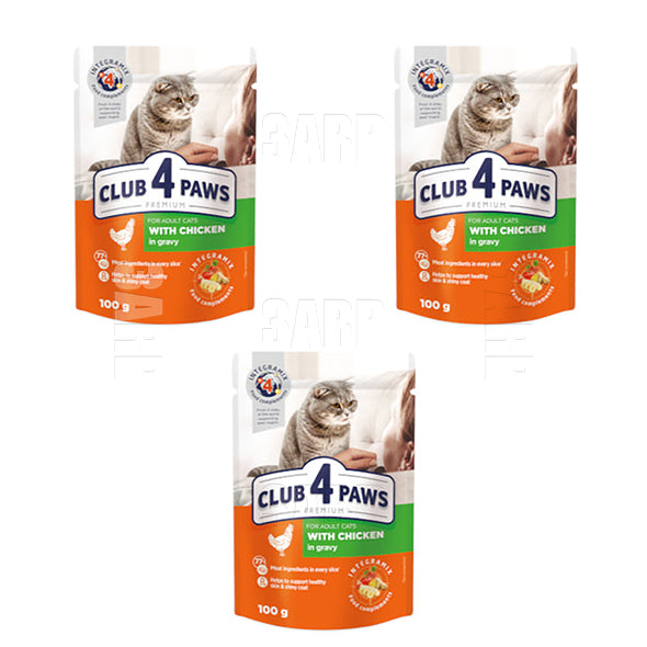 Club 4 Paws Cat Adult Wet Food Chicken 100g - Pack of 3