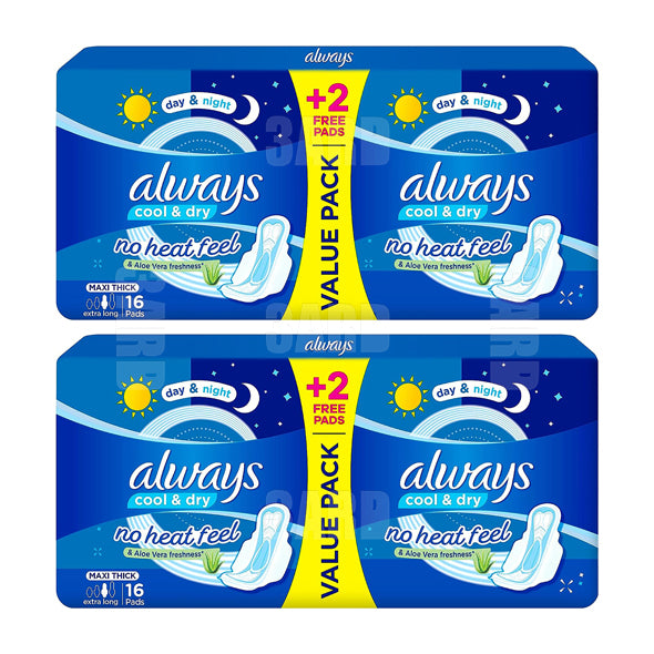 Always Maxi Double Pack Extra Long 16 pads - Pack of 2