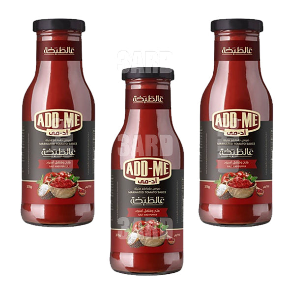 Add Me Tomato Sauce with Salt & Black Pepper 375ml - Pack of 3