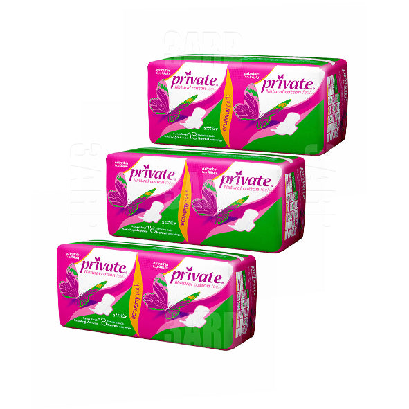 Private Extra Thin Normal Size 18 Pads - Pack of 3