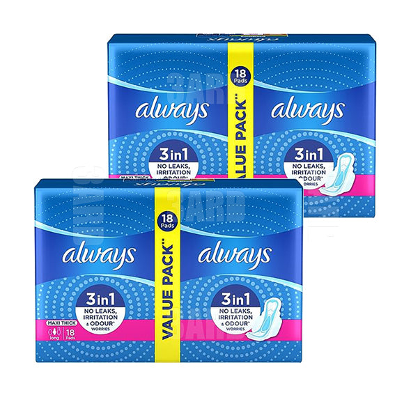 Always Maxi Double Pack Long 18 pads - Pack of 2