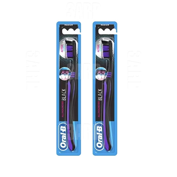 اورال بي فرشاة اسنان متوسطة المستديرة كليا السوداء - ٢ عبوة