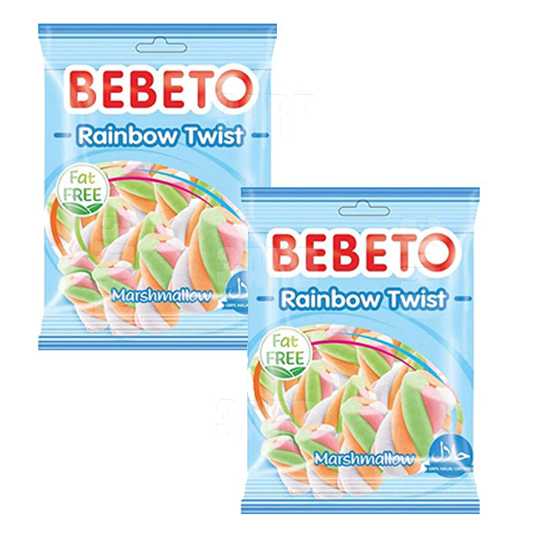 Bebeto Rainbow Twist Marshmallow 60g - Pack of 2