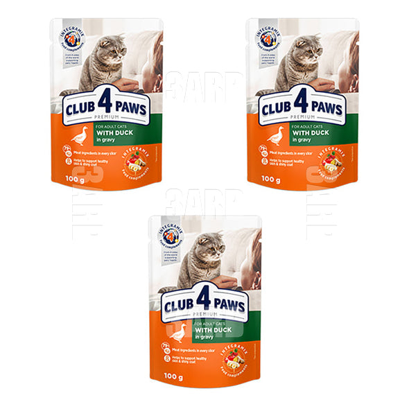 Club 4 Paws Wet Food Cat Adult Duck 100g - Pack of 3