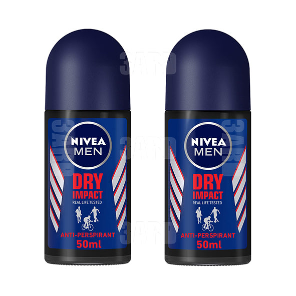Nivea Roll on for Men Dry Impact 50ml - Pack of 2