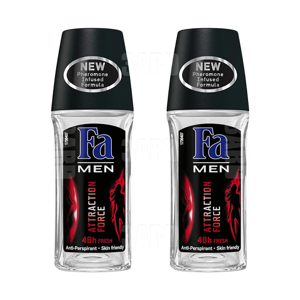 FA Roll on Attraction Force Deodorant for Men 50ml - Pack of 2