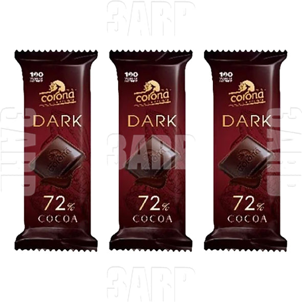 Corona Dark Chocolate 72% Cocoa 50g - Pack of 3