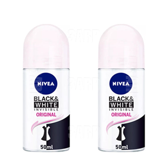 Nivea Roll on for Women Black & White Invisible Original 50ml - Pack of 2