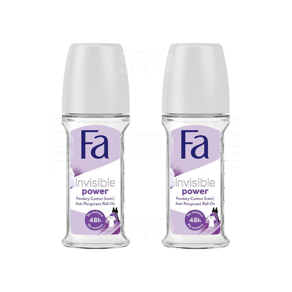 FA Roll on Invisible Power Deodorant for Women 50ml - Pack of 2