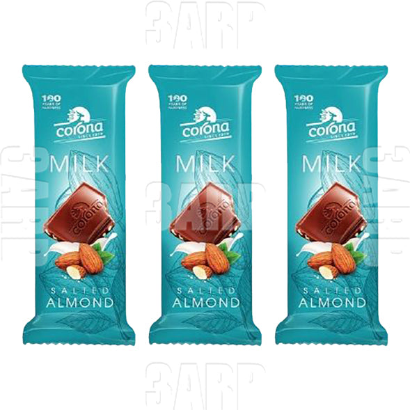 Corona Milk Chcocolate with Salted Almond 50g - Pack of 3