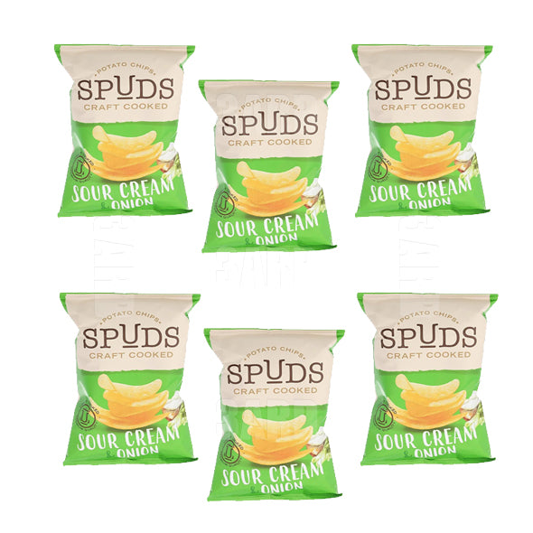 Spuds Potato Chips Sour Cream & Onion 40g - Pack of 6
