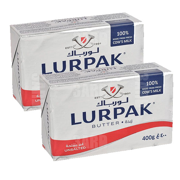 Lurpak Unsalted Butter 400g - Pack of 2