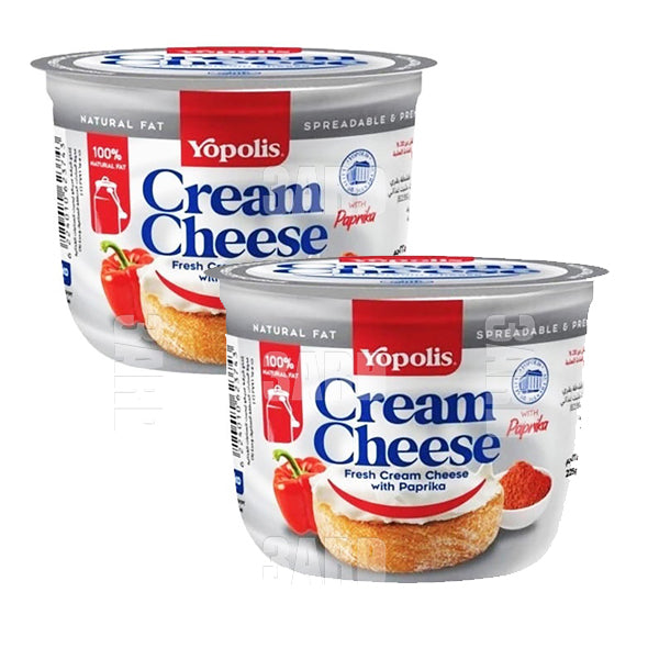 Yopolis Cream Cheese with Paprika 225g - Pack of 2