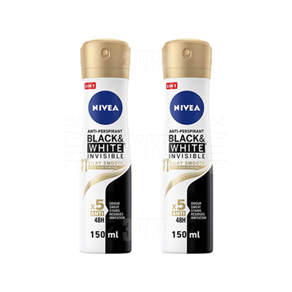 Nivea Spray for Women Black & White Silky Smooth 150ml - Pack of 2