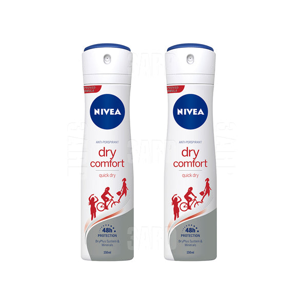 Nivea Spray for Women Dry Comfort 150ml - Pack of 2