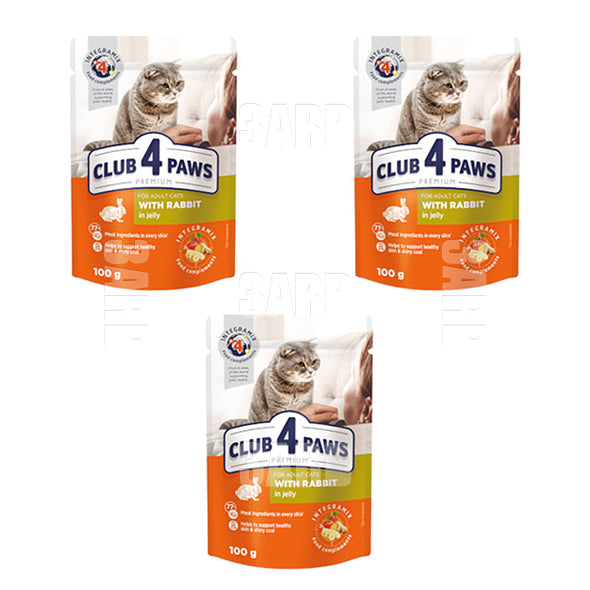 Club 4 Paws Wet Food Cat Adult Rabbit 100g - Pack of 3