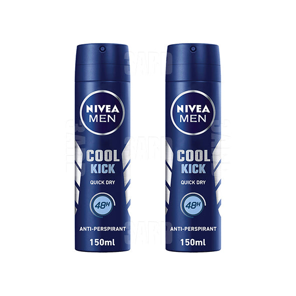 Nivea Spray for Men Cool Kick 150ml - Pack of 2