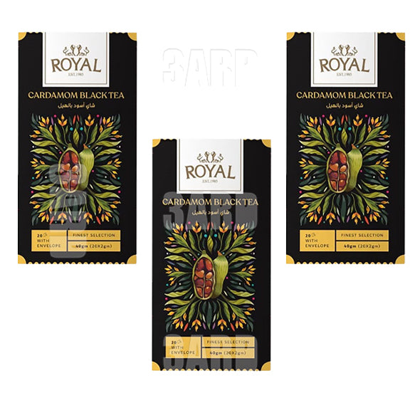 Royal Black Tea with Cardamom 20 Bags - Pack of 3