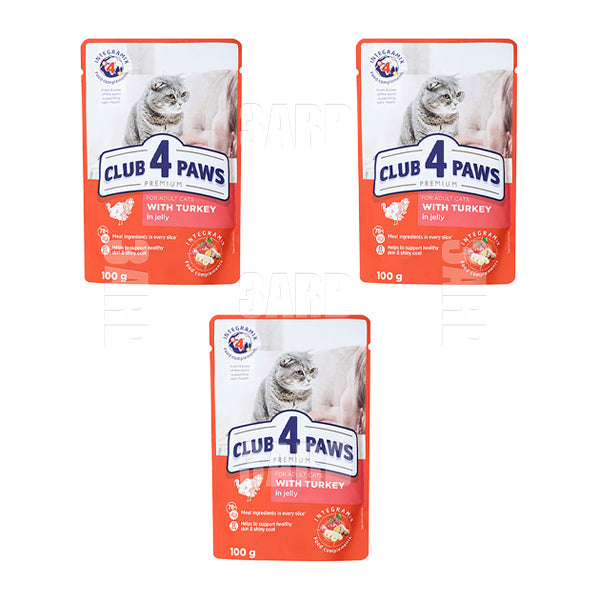 Club 4 Paws Wet Food Cat Adult Turkey 100g - Pack of 3