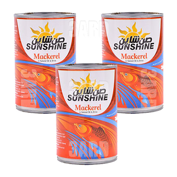 Sunshine Mackerel in Natural Oil and Brine 350g - Pack of 3