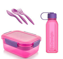 Load image into Gallery viewer, M-Design Lunch Set -  1.6L Lunch Box &amp; 650ml Water Bottle &amp; 3pcs Cutlery Set
