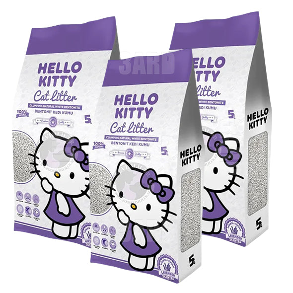 Hello Kitty Cat Litter Lavender 5L - Pack of 3