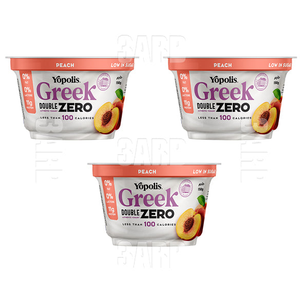 Yopolis Greek Yogurt Fat & Lactose Free Peach 150g - Pack of 3