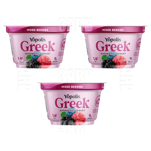 Yopolis Greek Yogurt Mixed Berries 150g - Pack of 3