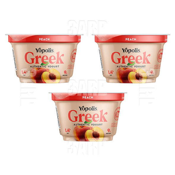 Yopolis Greek Yogurt Peach 150g - Pack of 3