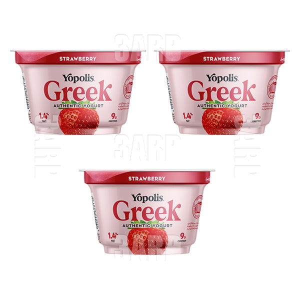 Yopolis Greek Yogurt Strawberry 150g - Pack of 3