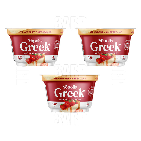 Yopolis Greek Yogurt Strawberry Cheese Cake 150g - Pack of 3