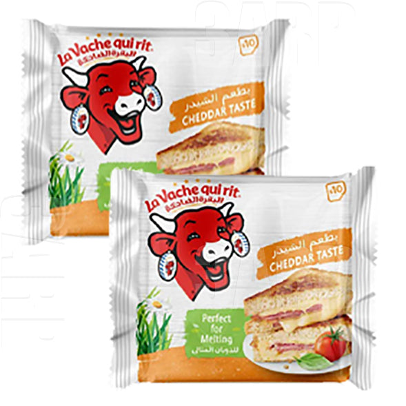 La Vache Qui Rit Cheddar Cheese Slices 10 Pcs - Pack of 2