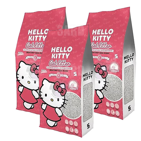 Hello Kitty Cat Litter Baby Powder 5L - Pack of 3