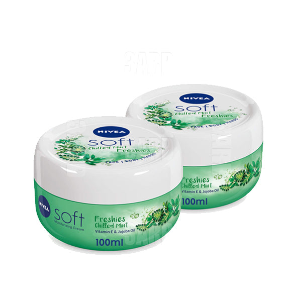 Nivea Soft Cream for Skin Chilled Mint 100ml - Pack of 2