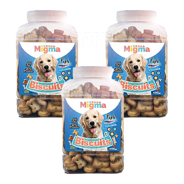 Migma Treats Biscuit Dog Fish 400g - Pack of 3