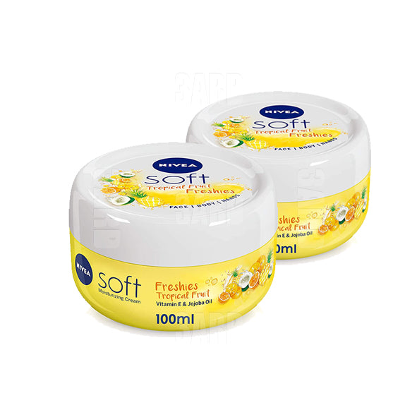Nivea Soft Cream for Skin Tropical Fruit 100ml - Pack of 2