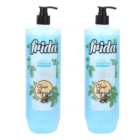 Frida Bath & Shower Gel Coconut & Argan Oil Clear Sky 1.2L - Pack of 2
