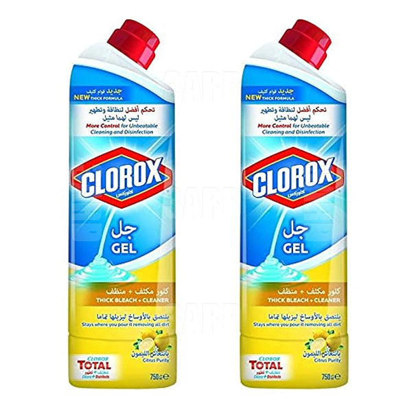 Clorox Gel Thick Bleach Cleaner Lemon 750ml - Pack of 2