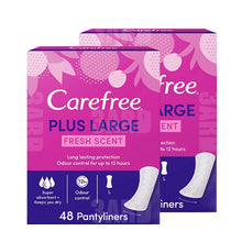 Load image into Gallery viewer, Carefree Plus Large Fresh Scent 48 Pantyliners - Pack of 2
