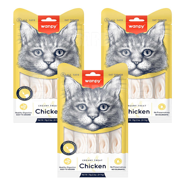 Wanpy Cat Treats Chicken 70g - Pack of 3