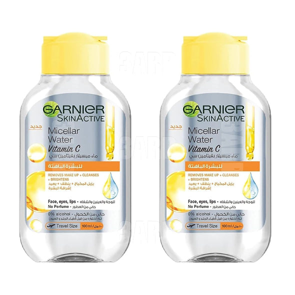 Garnier Micellar Water with Vit C Face Cleanser & Daily Make-up Remover 100ml - Pack of 2