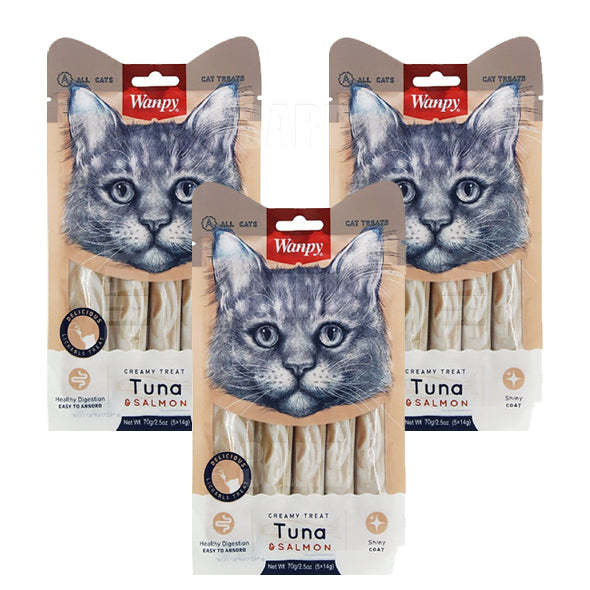 Wanpy Cat Treats Tuna & Salmon 70g - Pack of 3