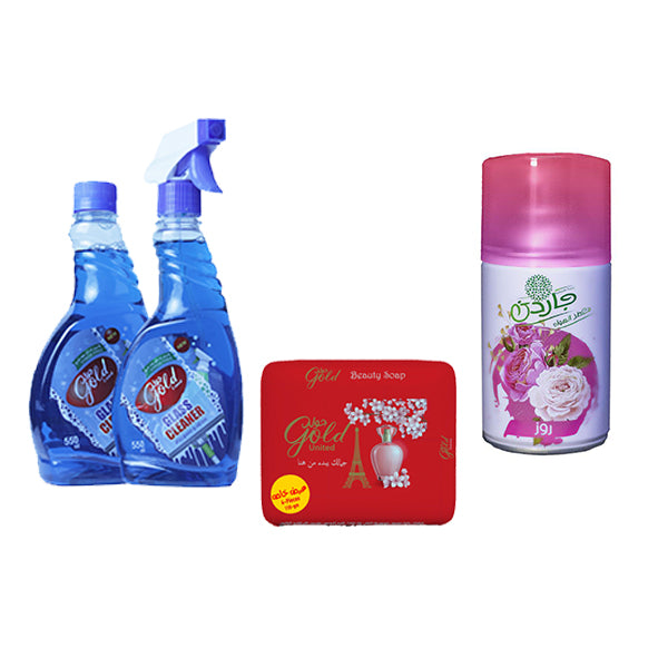 جاردن معطر جو + جولد صابون أحمر ٤ قطع + جولد ملمع زجاج ٢ قطعة