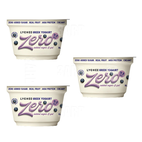 Lychee Greek Yogurt with Blueberry 0% Sugar 150g - Pack of 3